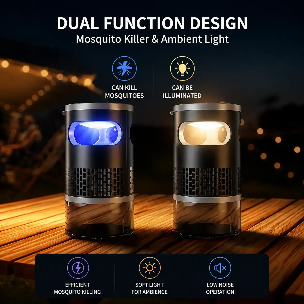 【Summervibes】Indoor Insect Trap - Effective Suction & UV Light Catcher for Mosquitoes, Fruit Flies, Gnats & Moths - Quiet & Non-Zapper for Home